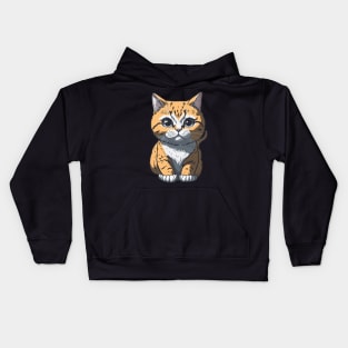 Cool Feline in Shades: Whiskered Purrfection for Cat Miaw Lovers Kids Hoodie